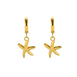 ALRNBY Gold Starfish Earrings for Women Dangle Sparkly CZ Star Earring Summer Beach Earrings (Gold)
