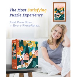 PieceRelax Plastic Jigsaw Puzzles for Adults 1000 Pieces Bea Muller - Sunset Walk in The Town Most Satisfying Table Games and Gifts No Puzzle Mat Required [H3497]