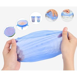 12 Stück wiederverwendbare silikondeckel，Dehnbare Silikondeckel，für Mikrowelle, Backofen, Kühlschrank, Geschirrspüler.