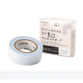 Marx Water-Based Pen, where Masking Tape 小巻 "masute" Grid Blue Gray MST – FA04 – BGY