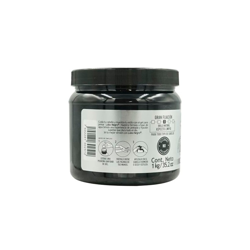 Lobo Gel fijador para cabello Lobo Negro. 1 Kg.