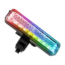 Bicycle Tail Light, Red + Colorful (Rainbow Color), Skateboard Light, 160 Lumens, Bicycle Backpack, IPX6, Waterproof, Low Bike Light, High Brightness, Long Time 10 Hours of Continuous Lighting, 7