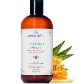 Manuka Honey Face Wash for Women and Men - Sulfate Free Moisturizing Cleanser with Organic Aloe Vera - Soothing Plus Gentle on Dry Skin Facial Cleanser Made in USA - 8oz | Era Organics