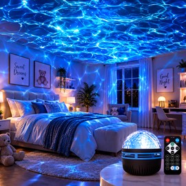 Galaxy Projector Ocean Wave for Bedroom Ambiance – RGB Water Ripple & Starry Sky Lighting for Parties and Home Decor