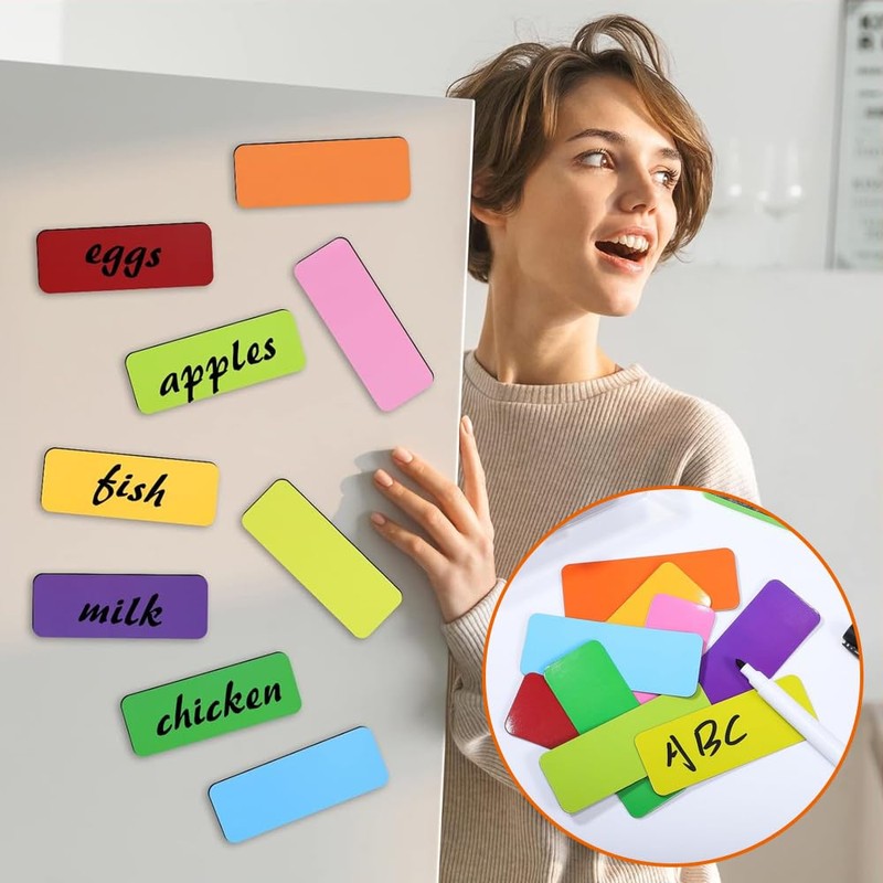 Pack of 54 Magnetic Strips Writeable, 79 mm x 29