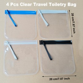 Paifeancodill Clear Toiletry Bag, 4 Pcs Clear Travel Toiletry Bag, Travel Makeup Bag, TSA Approved Liquids Bags, 1L Eco Friendly Gifts Waterproof Travel Essentials Makeup Bag Cosmetic Bag Men Women