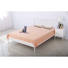 SILLY LEGACY Reversible Waterproof Protective Cover or Liner for Bed or Couch, for Dogs and Cats (Twin 82 x 55, Peach)