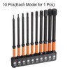 sourcing map 10pcs H1.5/2/2.5/3/3.5/4/5/6/7/8 Hex Head Drill Bit Wrench Kit