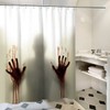 Milya Shower Curtain Bath Curtain Horror Aid with Bloody Hands