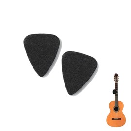 AKOAK Ukulele Felt Picks, Colored Felt Picks Instrument Accessories Classic Comfort Felt Thumb Picks, Ideal for Guitar Bass Instruments, 3mm, Pack of 2 (Black)