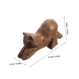 GRIRIW Hand Carved Wooden Cat Figurines Unique Cat Statues for Home Decor Expertly Crafted Wooden Art for Cat Lovers Cute Kitten Ornaments for Office Desk Table