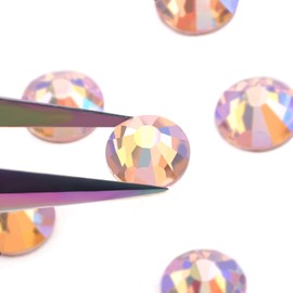 YHMQ DU 1440 pieces rhinestones, nail crystals + rhinestones for nails, crystal Lt.RoseAB + SS12 (2.8 + 3.0 mm)