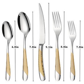 40-Piece Silverware Set Stainless Steel Flatware Set Service for 8 Includes Knives Spoons Forks Kitchen Utensils Cutlery Sets For Home Kitchen Hotel