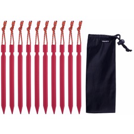 Umineko Y-Shaped Aluminum Pegs, 7.1 inches (18 cm), Set of 10, Lightweight, Duralumin, Red
