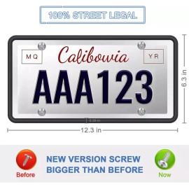 QiqaMole 2 Pack Silicone License Plate Frame, Front Back License Plate Cover, License For