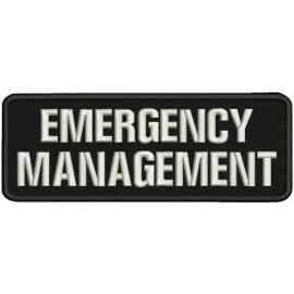 E Management Embroidery Patch 3x8 hook on back blk/white