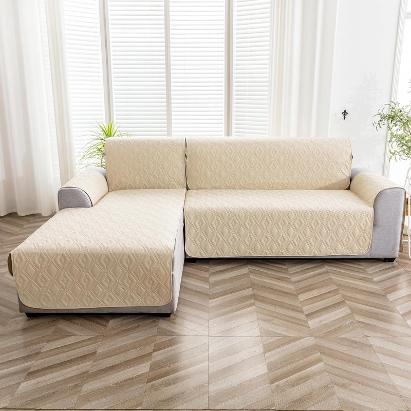 Genina Sectional Couch Covers for Dogs L Shaped Sofa Covers