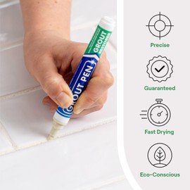 Grout Pen Ivory Tile Paint Marker: Waterproof Grout Paint, Tile Grout Colorant and Sealer Pen - Ivory, Narrow 5mm Tip (7mL)