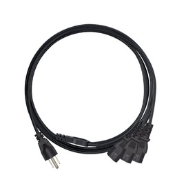 Strhowill Computer Power Splitter Cord,Monitor Power Cord,NEMA 5-15P to IEC320 3X C13 Y-Power Cable, C13 Splitter,Power Supply for 3 Devices at a time - UL Listed(6.5FT/2M, 5-15P to 3X C13)
