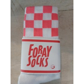 Foray Golf Checkered Ladies Tube Socks Wht/Pink