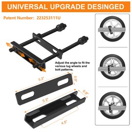 Trailer Spare Tire Mount, Spare Tire Mount for Utility Trailer, The Trailer Accessories Universal Wheel Bracket Trailer Boat Spare Tire Mount, Fits Most Tire (Black (B))