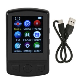 Clip MP3 Player MP4 Player Bluetooth 5.2 1.77 Inch Color Screen Portable Wearable Music Player with FM Recording Electric Book with 32G Memory Card