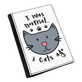 I was Normal 3 Cats Ago Passport Holder Cover