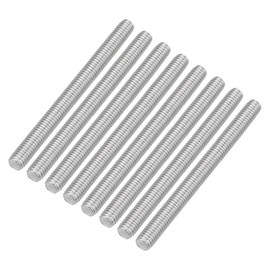 QUARKZMAN Pack of 8 Fully Threaded Spindles, M8 x 90 mm, 304 Stainless Steel, Right-Hand Thread, Threaded Rods, M8-1.25 Thread Pitch for Furniture and Machine Assembly