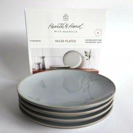 Hearth & Hand with Magnolia Blue Stoneware Reactive Exposed Rim 8" Salad Plate Set of 4 - Hearth & Hand