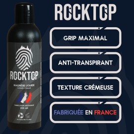 ROCK TOP Liquid Chalk 200 ml Pack X2 - All Sports Liquid Chalk - Liquid Magnesia - Made in France - Better Grip - Climbing - Street Workout - Weightlifting - Crossfit - Gymnastics - Tennis