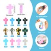 Beadthoven 12pcs Cross Silicone Focal Beads for Pens Leopard Printed