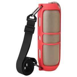 TXEsign Silicone Cover for Beats Pill (2024 Release) Portable Speaker, Travel Silicone Case Replacement Speaker Sleeve with Shoulder Strap (Case Only) (Red)