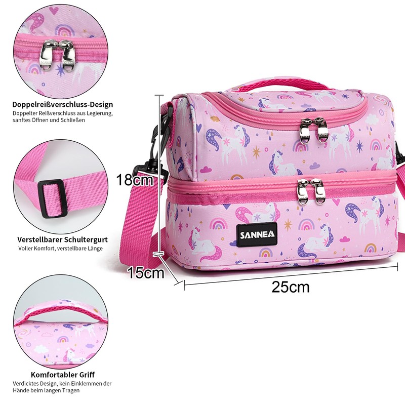Smlper 7L Children's Cool Bag, Lunch Bag, Adjustable Shoulder Strap,