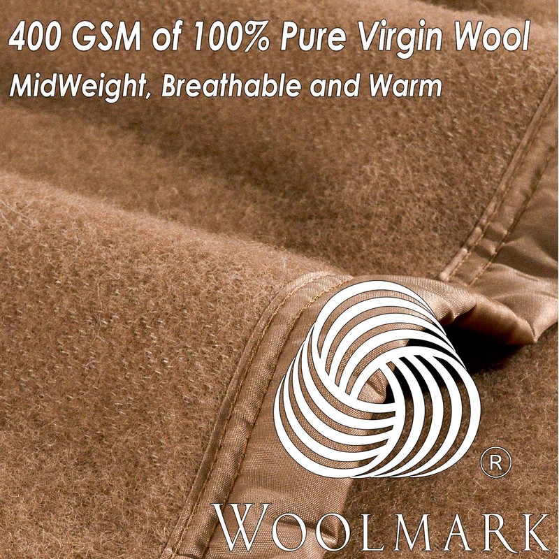 Poyet Motte Rivoli Solid 400GSM 100% Virgin Wool Blanket, Medium/Heavy