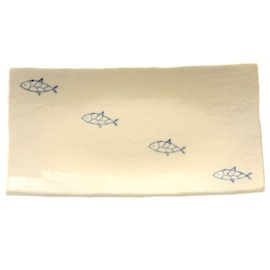 Potamoto SOUSEN Seto Ware Fish Rectangular Plate (Medium) Alignment
