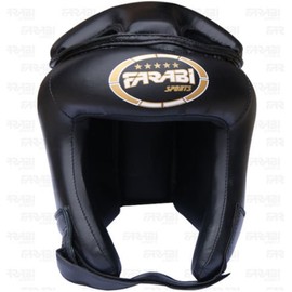 Farabi Boxing Head Guard Protector Open Face Adi Series of Boxing Helmet (Black, Small)