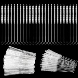 TrelaCo 100 Pcs Tracheostomy Cleaning Brushes Trach Brush Nylon Bristle Tracheostomy Brushes Pipe Tube Cleaning Brush for Tracheostomy Supplies, 10mm