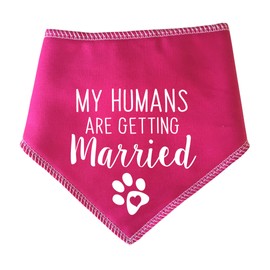 Spoilt Rotten Pets Pink My Humans Are Getting Married Dog Bandana - Wedding Announcement Big Reveal For Dogs (S2 Small Dogs Terrier, Shih-Tzu & Cockers)
