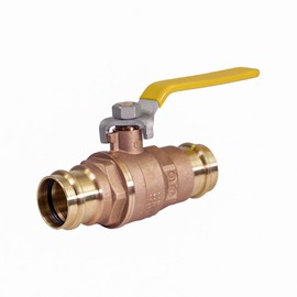 Midline Valve 532VLV012 Double-O-Ring Press Ball Valve, with 1/2 in. Connections, Full Port, Water Shutoff, Brass