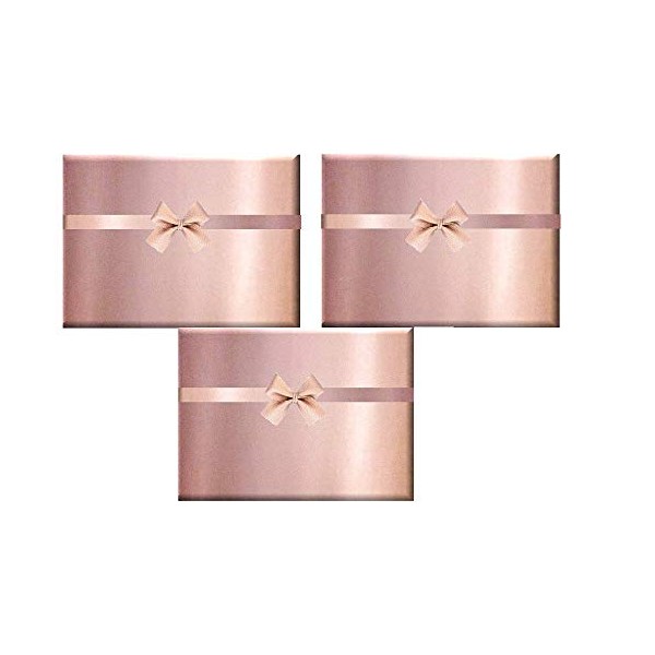 3Pack Jumbo Solid Rose Gold True Rose Gold Shinny Gloss Metallic Gift Wrapping Paper Rolls with Gift Tags