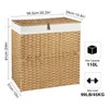 Greenstell Laundry Hamper with lid, No Install Needed, 110L Wicker
