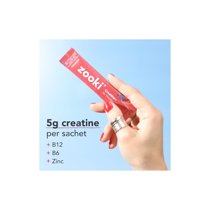Zooki Creatine+ for Women 5g Monohydrate, Summer Fruits, 30 Servings