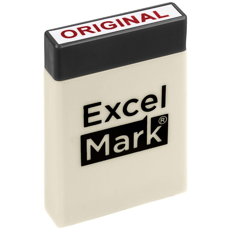 ExcelMark Mini Office Message Rubber Stamp Set - Red Ink
