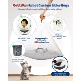 KONE 100 Pack Litter Box Robot 3 and 4 Waste Bags, Self-cleaning Cat Litter Box Liner Bags, Automatic Litter Box Liners, Waste Drawer Liners for Heavy Duty 9-11 Gallons