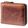 Wallet for Men Bifold Genuine Leather Zipper Wallet RFID Blocking