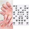CHANGAR 6 Sheets Starlight Nail Stickers Black White Star Bow
