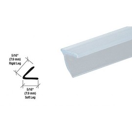 CRL Translucent Vinyl Edge "V" Seal for 1/4" Maximum Gap - 95 in long - 5 Pack