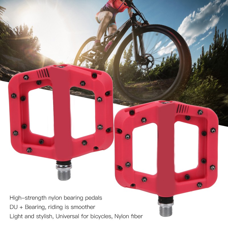Enlee 2pcs Mountain Bike Pedals NonSlip Nylon Fiber Lightweight Bicycle