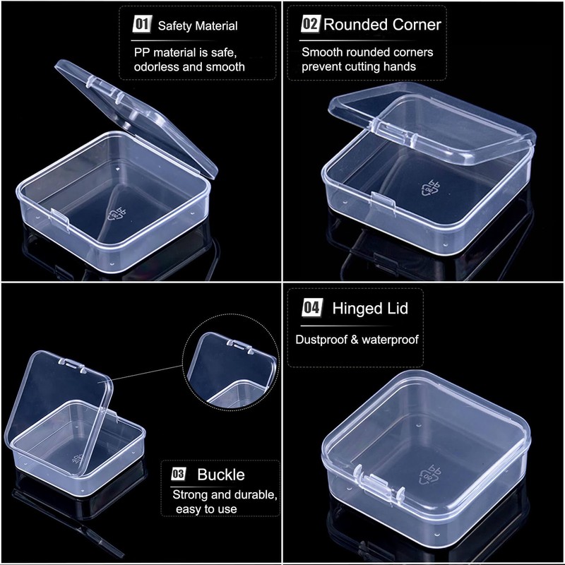 Bead Organizer Box, 30pcs Small Clear Plastic Storage Containers, Craft