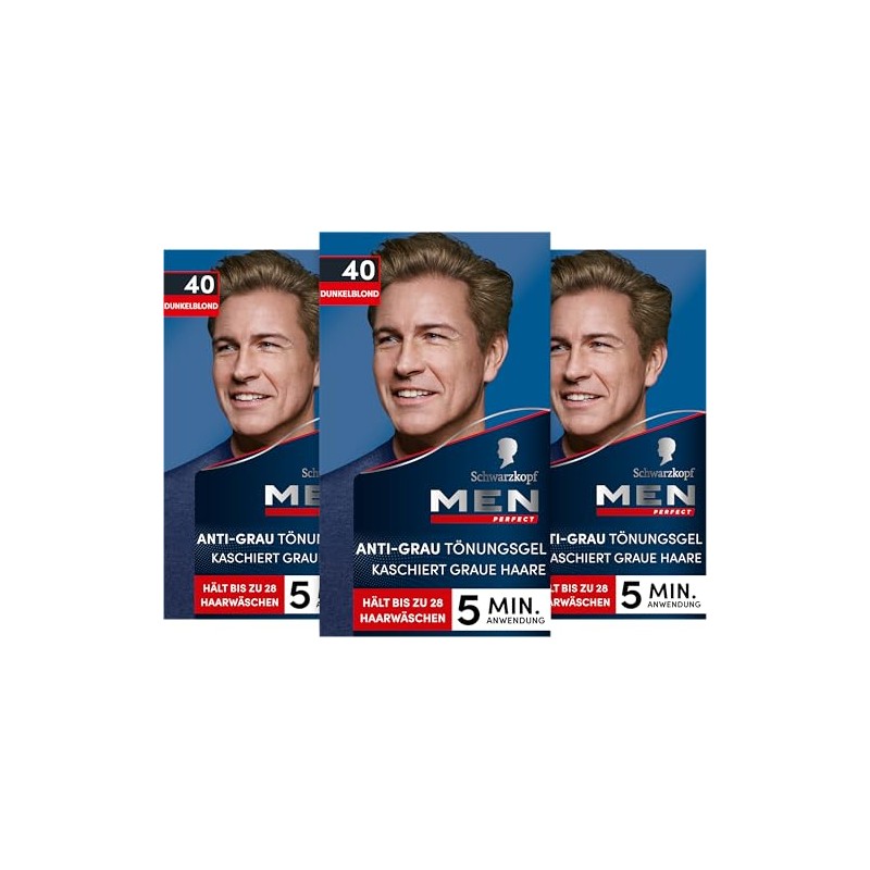 3x Schwarzkopf Men Perfect 40 Natural Dark Blonde